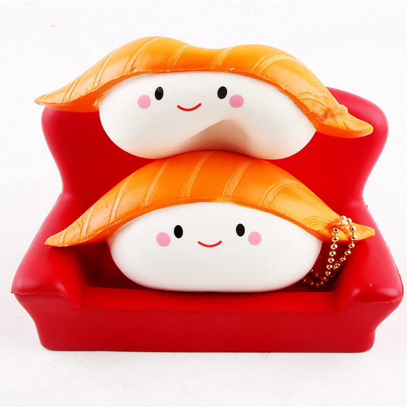 1 PC12cm Squishy Rice Ball Salmon Sushi Slow Rising Pendant Phone