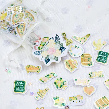 

100 Pcs/pack Kawaii Flowers Cakes Decorative Stickers Scrapbooking Stick Label Diary Stationery Album Stickers