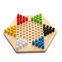 Традиционный шестигранный деревянный китайские шашки Семья игровой набор