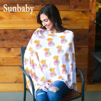 

Sunbaby 2017 Fashion Floral pineapple printed multifunctional car-covers nursing breastfeeding cover maternity clothes