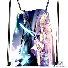 Пользовательский меч Кирито художественная походная сумка на шнурке для мужчин и женщин милый рюкзак дети ранец(черная спина) 31x40 см#20180611-03-151