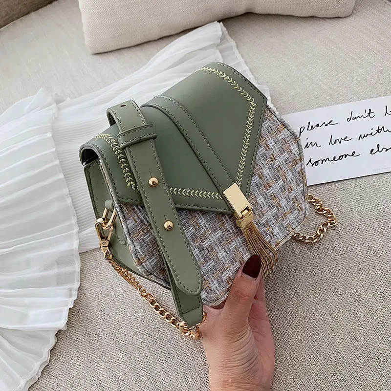 

Girl 2019 New Korean Version Westernized Chain Single Shoulder Baggage Fashion Baitao Leisure Slant Square Baggage