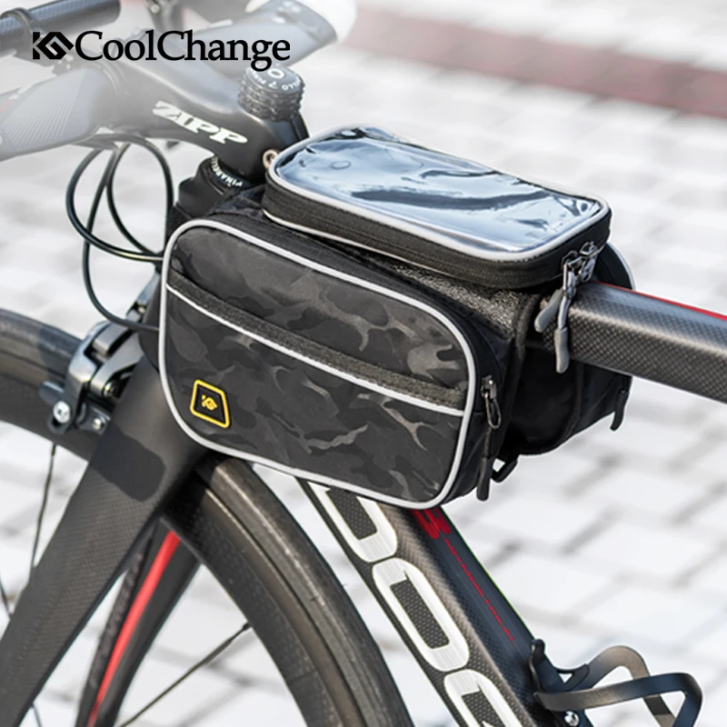 Велосипедная сумка CoolChange с защитой от дождя на верхнюю трубу чехол для сотового