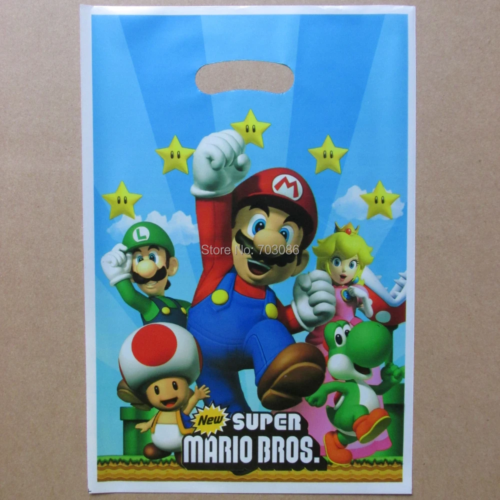 

mario party gift bag,plastic candy bag,birthday loot bag