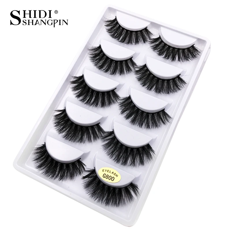 SHIDISHANGPIN Mink Eyelashes 3d Eyelashes Natural Long Faux Fake Eyelashes Makeup Soft Volume Eyelash Extension Hand Made Cilios