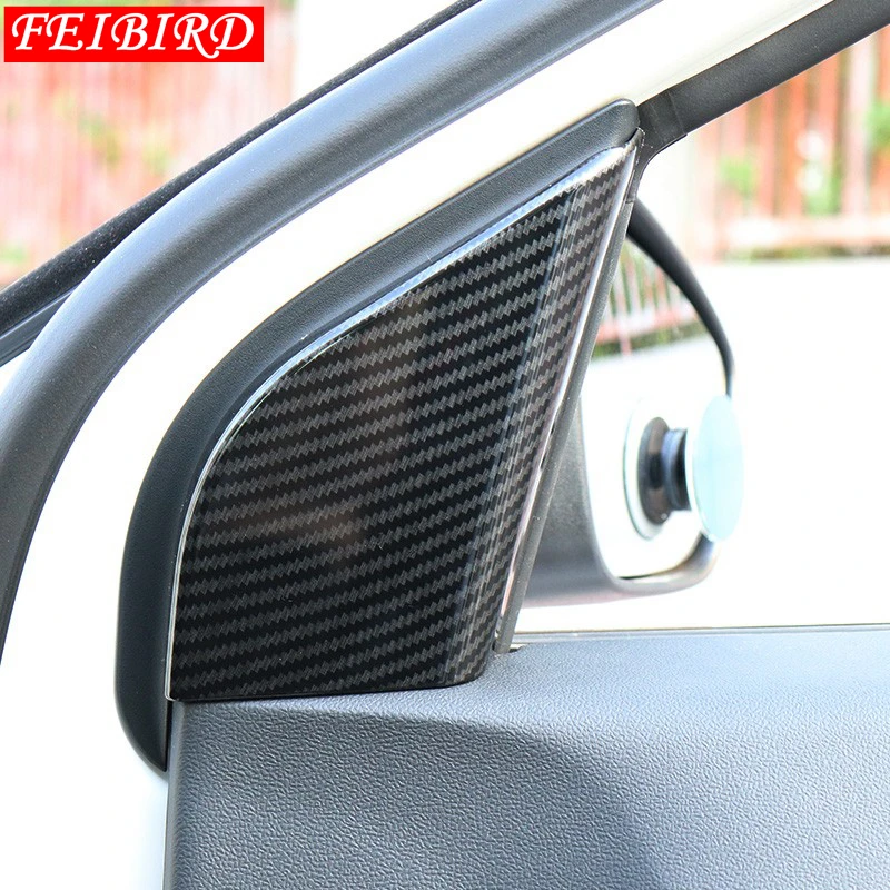 

Matte Carbon Fiber Car Pillar A Inner Window Door Triangle Decoration Frame Cover Trim ABS Fit For Ford Focus 2019