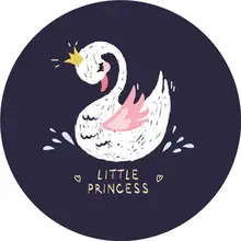 Милый лебедь, чистый полиэстер, мягкий круглый ковер, Противоскользящий коврик для йоги, детский коврик для ползания, милый мягкий декоративный домашний коврик