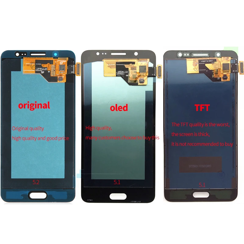 

AMOLED LCD for SAMSUNG Galaxy J5 2016 Display J510 J510FN J510M SM-J510F LCD Touch Screen Digitizer Assembly Replacement