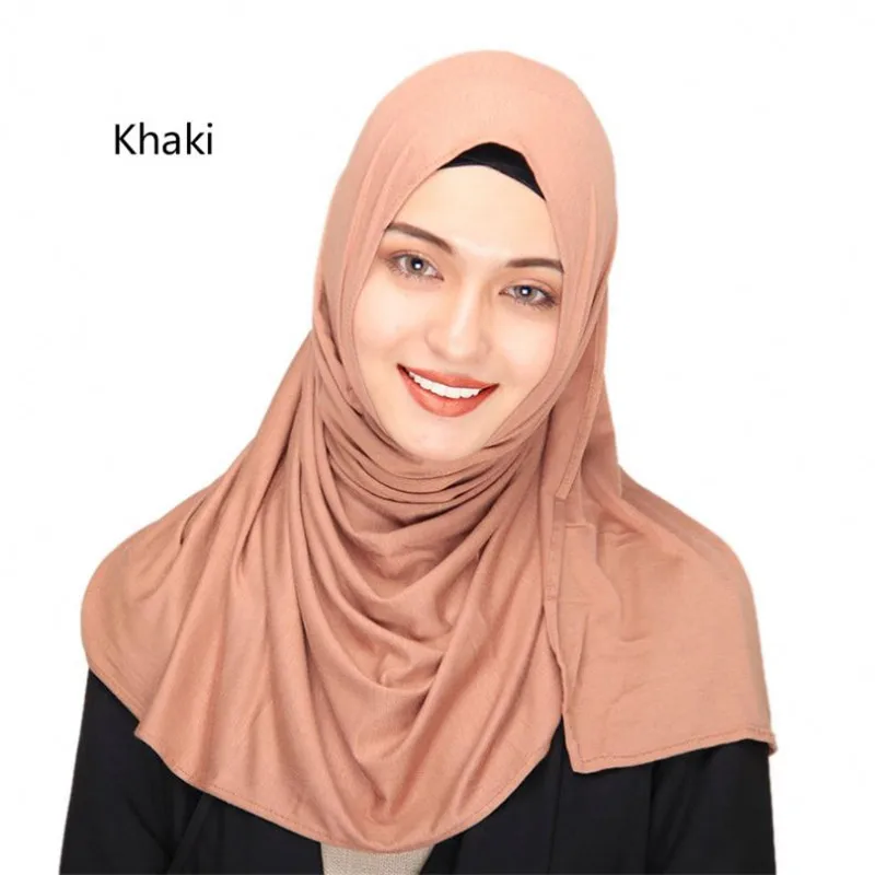 women plain instant cotton jersey scarf Head hijab wrap solid color shawls foulard femme muslim hijabs store ready to wear