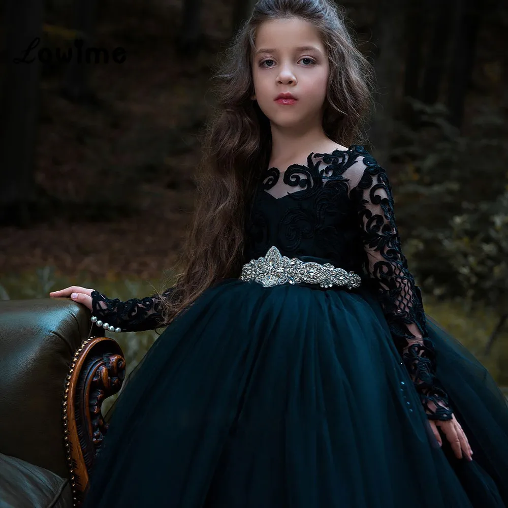 Schwarz Arabisch Blume Mädchen Kleider 2018 Kommunion Kleider Schönheit  Pageant Kleider Für Mädchen Vestido De Daminha Maß Kleider|Flower Girl  Dresses| - AliExpress