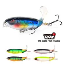 11cm twarde przynęty Whopper Popper Topwater obrotowy ogon VMC haki łowienie okonia sztuczna przynęta