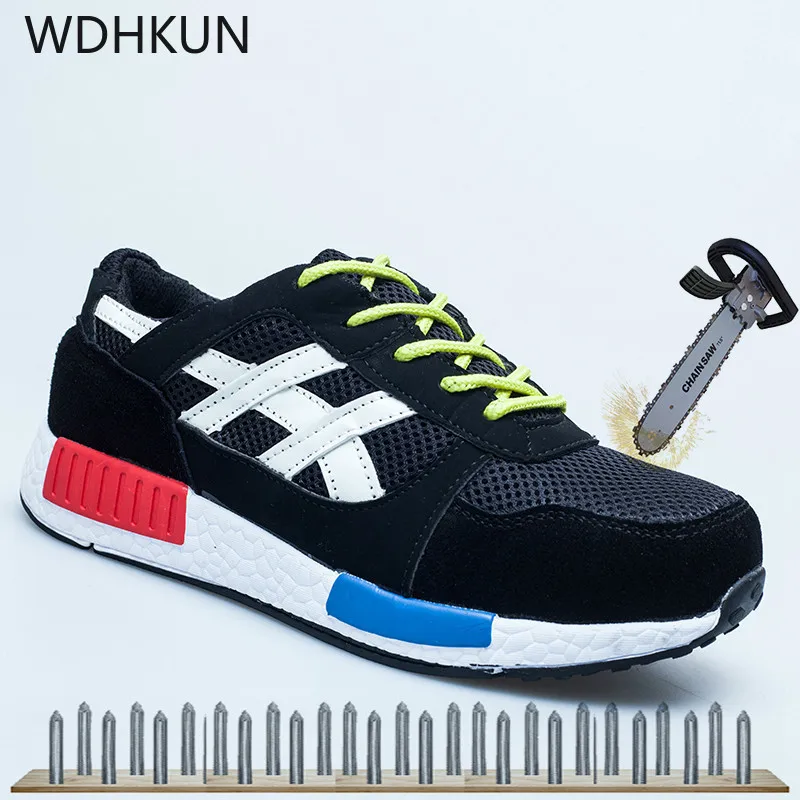 

Breathable Men Work Safety Shoes Steel Toe Protective Footwear Fashion Work Safety Boots Shoes Men Casual Sneakers Size 35-46