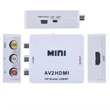 1080 P AV 3RCA Composite CVBS para HDMI Conversor Adaptador de Vídeo para PS2 PS3 SKY DVD