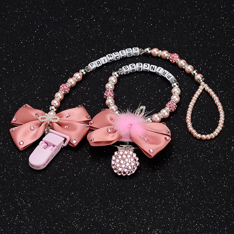 

MIYOCAR Personalised bling pink bling pram charm/stroller toy Rattles bed toy rattle pacifier clip holder dummy clip