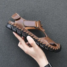 Сандалии из спилок коровы Мужчины забивают КРОК обувь мужские сандалии летние тапочки садовая обувь мужские новые sandalias hombre