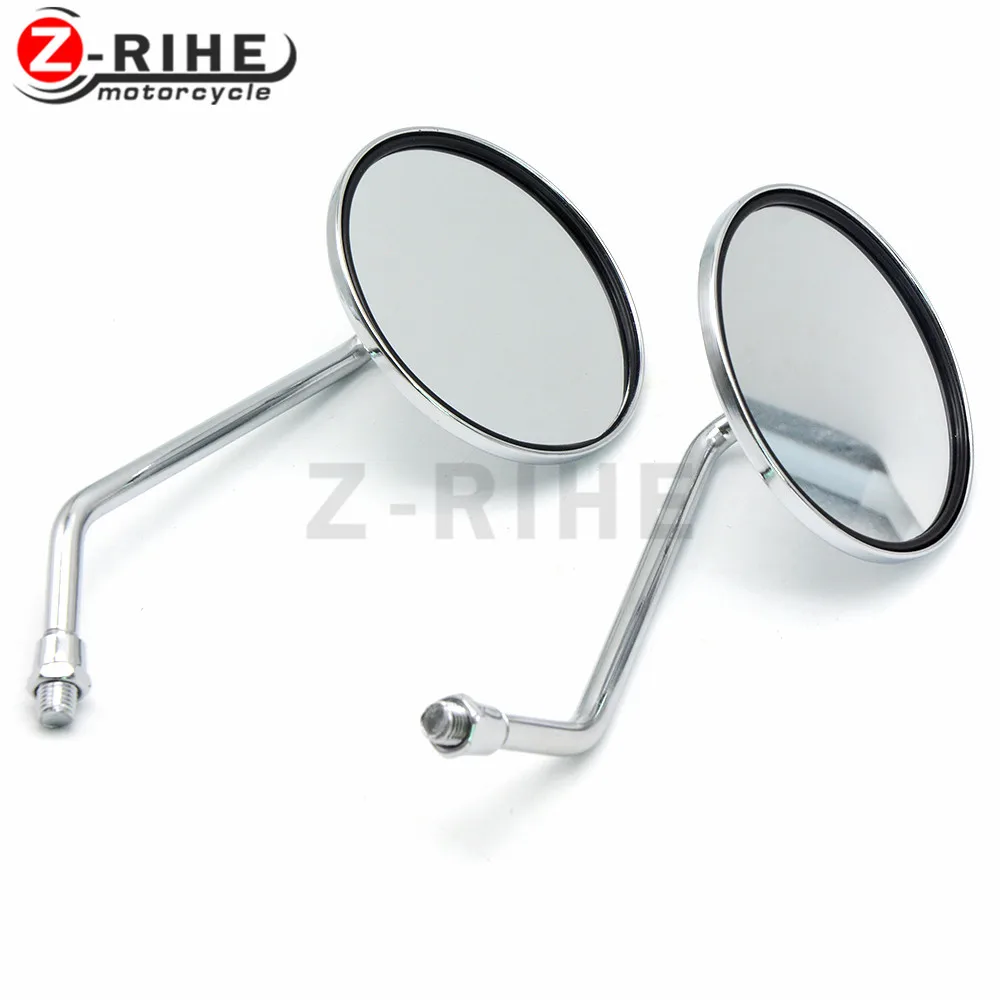 for Universal motorcycle accessories mirrors chrome round mirror motorcycle long stem For Suzuki GSXR 1000 600 750 GSR 750 600 D