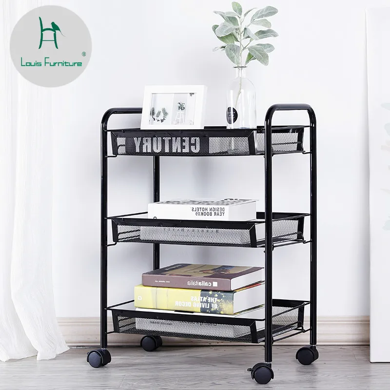 

Louis Fashin Kitchen Trolleys Rack Bathroom Living Room Multi-storey Storage Rack Mobile Wheeled Beauty Salo