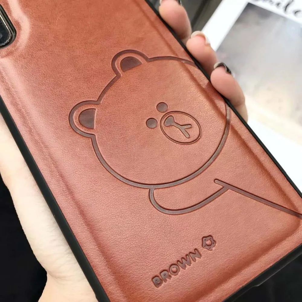 Кожаный коричневый медведь Кенни Кролик для iPhone 6 6s 7 8 plus чехол для iPhone X xs xr xsmax задняя крышка-чехол для телефона