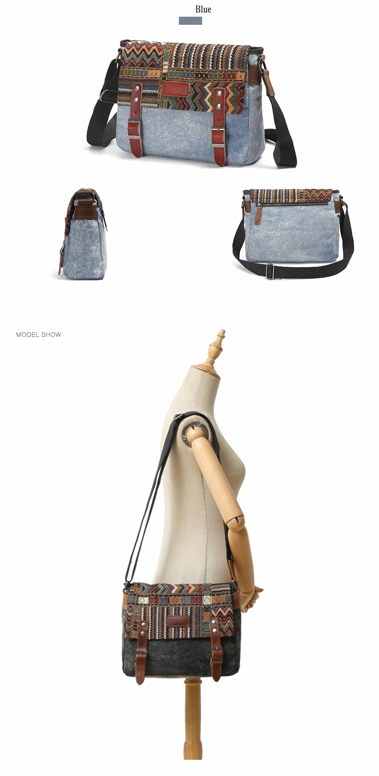 Этнический стиль, винтажные холщовые сумки-мессенджеры, Мужские квадратные сумки с пряжкой на ремне, маленькие сумки через плечо для wo, мужские сумки