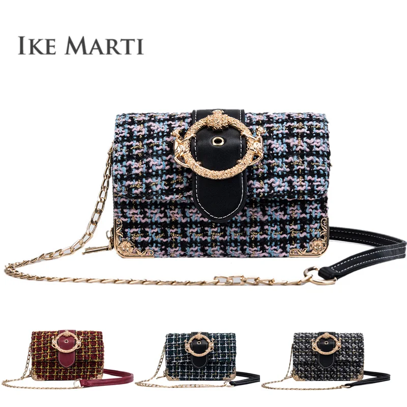 

11.11 Wool Plaid Luxury Messenger Bag Fashion Luxury Designer Handbag Velvet Black Shoulder Bags Small Elegant Bags for Women