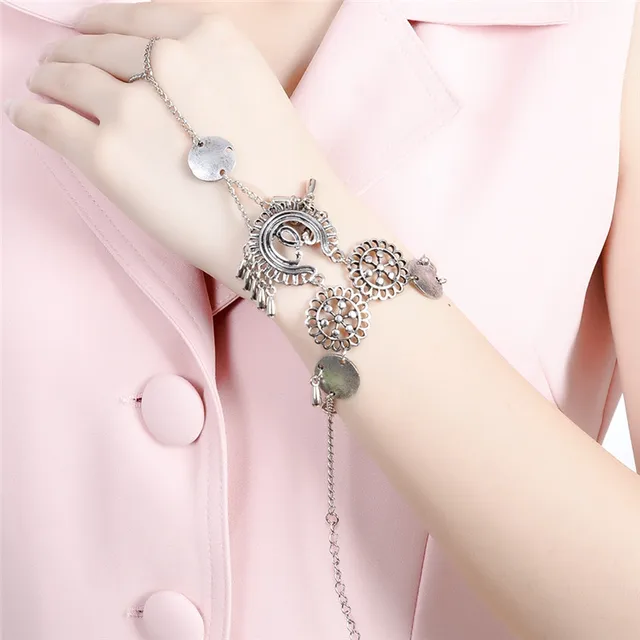 Turkish Alloy Hollow Slave Chain Bracelet For Women Las Vintage Turkish Alloy Hollow Slave Chain Bracelet For Women Las Vintage Gothic Beach Jewelry Circle