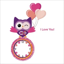 cartoon love owl not real Wall Clock Wall Sticker DIY removable kids room bedroom kindergarten 3d pvc wall poster kids gift cartoon love owl not real Wall Clock Wall Sticker DIY removable kids room bedroom kindergarten 3d pvc wall poster kids gift
