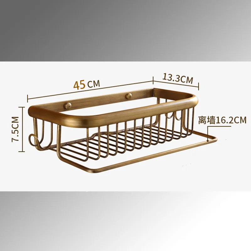 Твердый латунный набор аксессуаров для ванной комнаты, настенная Античная корзина для душа, держатель для туалетной бумаги, вешалка для полотенец, аксессуары для ванной