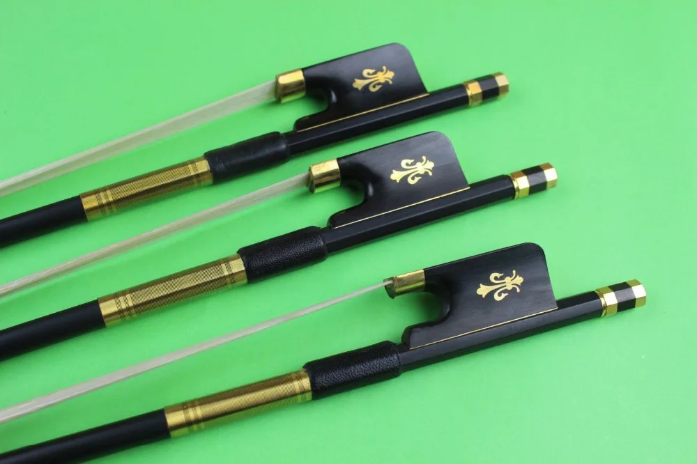 

New high class black Carbon fiber cello bow 4/4 ebony frog, Cello parts
