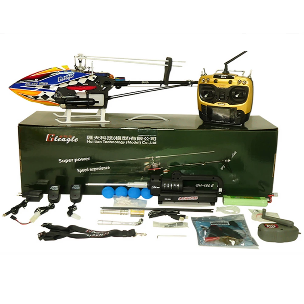 480N 2.4G 6CH/9CH RC Fuel Helicopter RTF DFC 15 Engine 180CC Gasolin