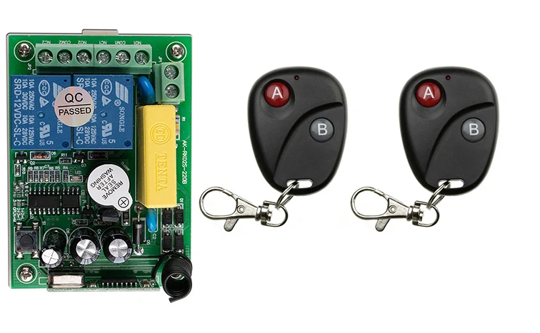 

AC220V 2CH 2Channe Wireless Remote Control Switch System teleswitch 1*Receiver + 2*Transmitters for Appliances Gate Garage Door