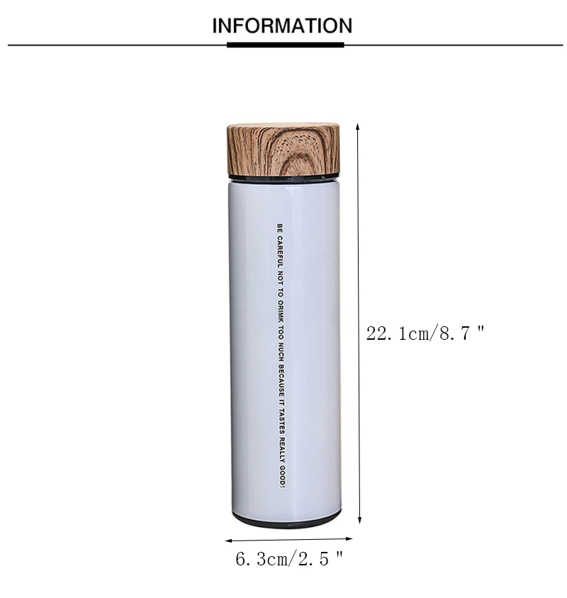 Европейские Простые буквы из нержавеющей стали, деревянная крышка, кружка, Термокружка, большая емкость, Вакуумная чашка с чайной утечкой, портативная бутылка-термос