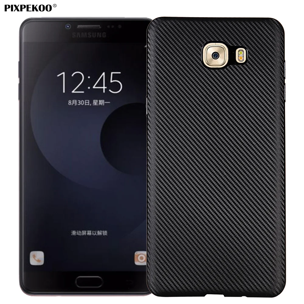Для Samsung Galaxy C9 Pro C9000 чехол Slim Fit ультра тонкий углерода Волокно противоударный ТПУ