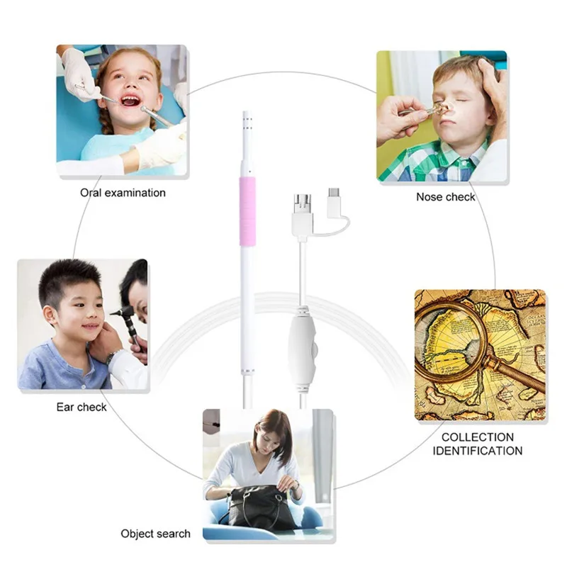 Kebidumei 3 в 1 Wifi Ушная очистка Otoscope интегрированный 5 мм инструмент для выбора ушей
