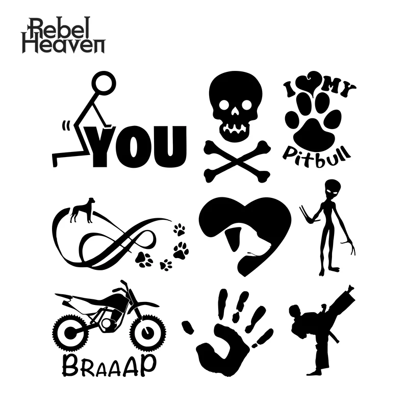 Наклейка на автомобиль Rebel Heaven Jdm декоративное окно I Love My Pitbull Dirt Bike с ядовитым