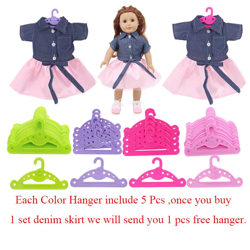 18 Cm Hangers Denim Hangers Doll Hangers Dolls Accessories Doll Clothes 1set Skirt