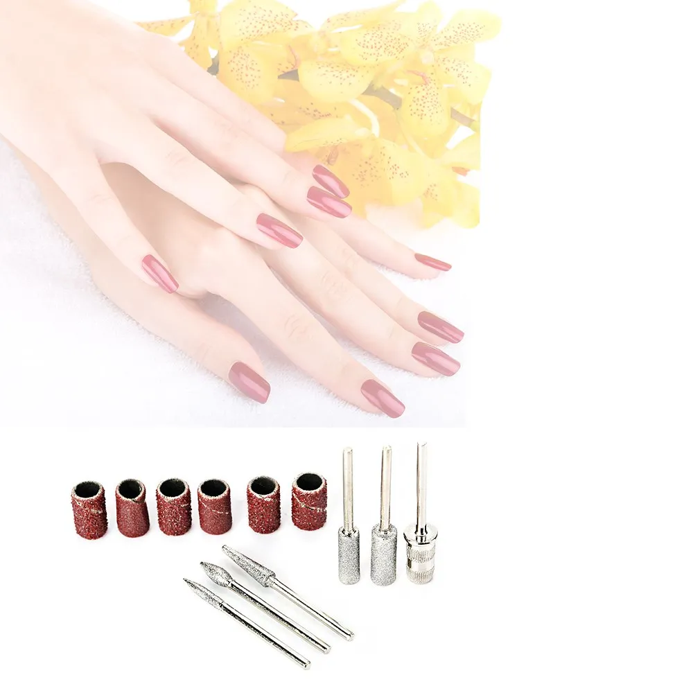 Diamond Nail Drill Bits Manicure Machine Head Nail Drill Machine Replacement Accessory Polishing Tips Pedicure Nail Files (6)
