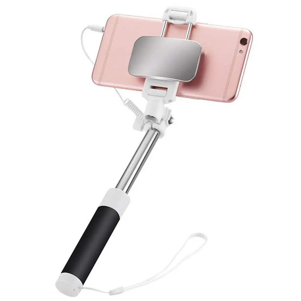 

Portable Mini Selfie Stick for iPhone 8 7 plus, Phone Wired control Extendable Self-timer monopod Holder for iPhone X