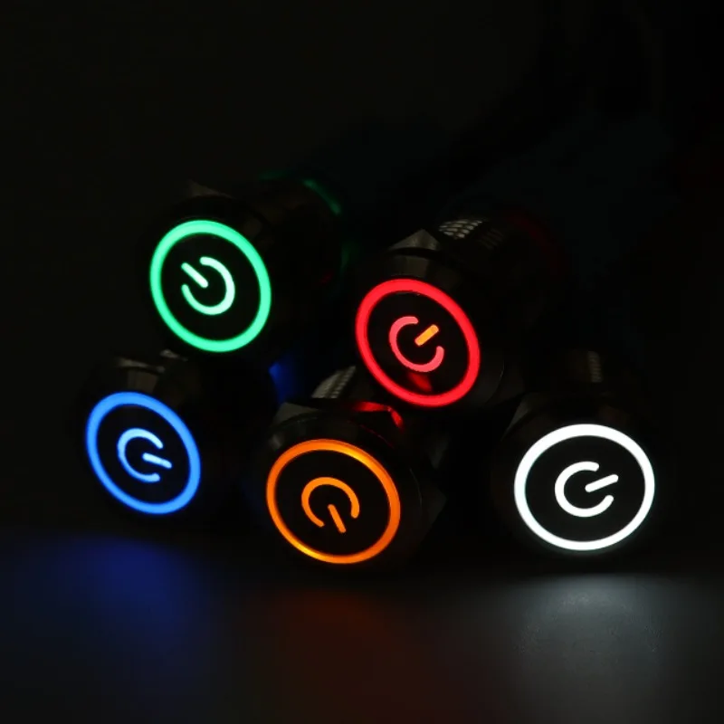

16mm Metal Push Button Switch LED power mark locking Latching Self-reset Momentary 1NO 1NC red blue yellow green white 3v6v12v24