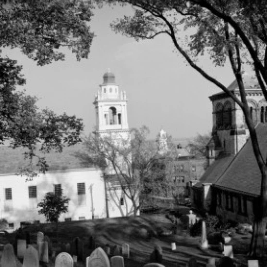 Usa  Plymouth  church and cemetery Poster Print (18 x 24)
