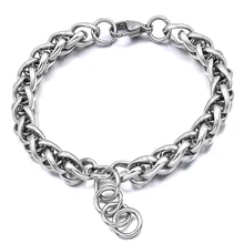 

ATGO Charm Men Bangles/male/Vintage/gentlemen fashion Bracelets Twisted Wheat Chain Braiding Stainless Steel Hand Bracelets