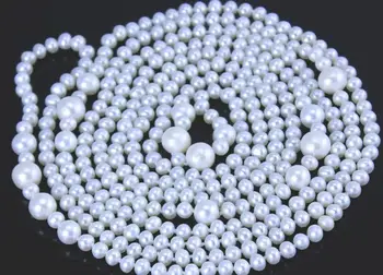 

single 9-12mm south sea round white pearl necklace 48inch