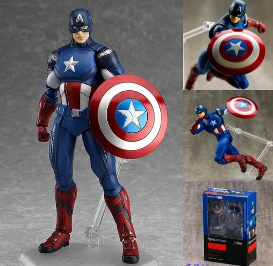 

Figma The Avengers Captain America 16cm Boxed Marvel Super Hero PVC Action Figure Collection Model Toy Gift