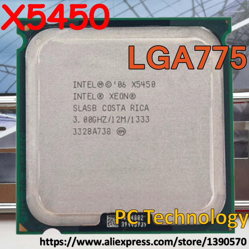 Процессор Intel Xeon X5450 3,0 GHz/12 M/1333 Mhz/cpu, равный LGA775 Core 2 Quad Q9650 cpu, работает на LGA775 без адаптера