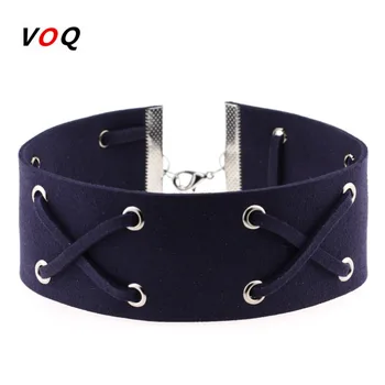 

Black Velvet Choker Ribbon Collar Gray Chockers Necklace For Girls Ladies Sexy Chocer Jewelry