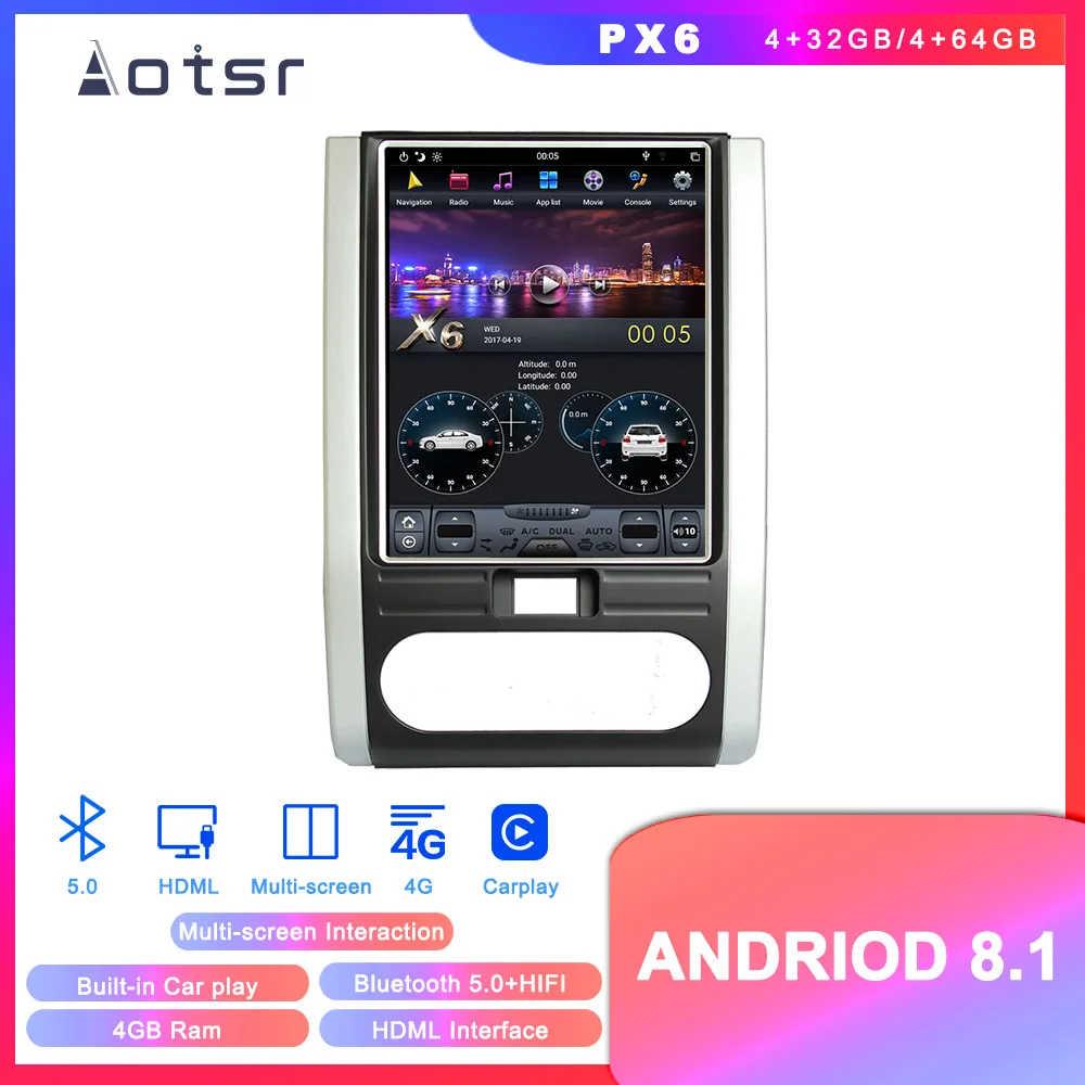 Perfect Tesla style Android 8.1 GPS Navigation Car DVD Player For NISSAN X-trail/Qashqai 2005+ Car Auto radio stereo multimedia player 2