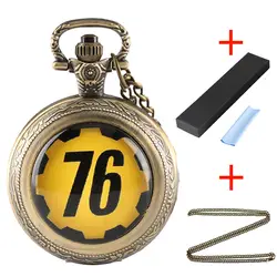 Fallout 76 Vault 111 электронные игры кварцевые карманные часы подарки наборы для ухода за кожей с бронзовой кулон цепи сумки для ожерелий коробки