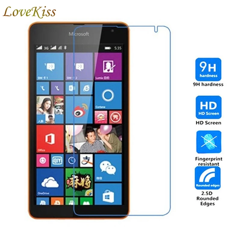 

N535 9H Tempered Glass For Microsoft Nokia Lumia 535 N535 1090 Screen Protector Gurand Cover Case Film pelicula de vidro Sklo