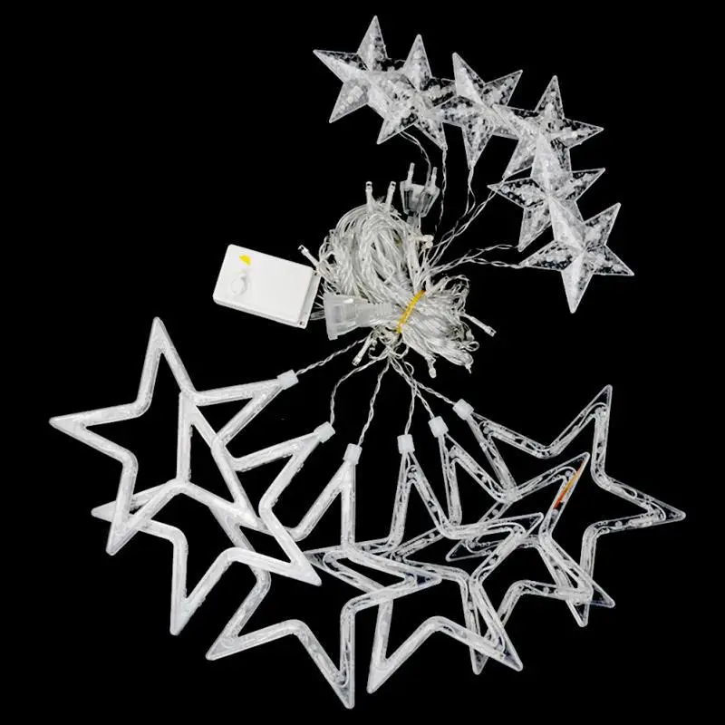 LAIMAIK 2M Christmas Holiday Lighting LED Fairy Star Curtain String Garland Decoration Romantic Party Wedding Light AC110V/220V LAIMAIK 2M Christmas Holiday Lighting LED Fairy Star Curtain String Garland Decoration Romantic Party Wedding Light AC110V/220V