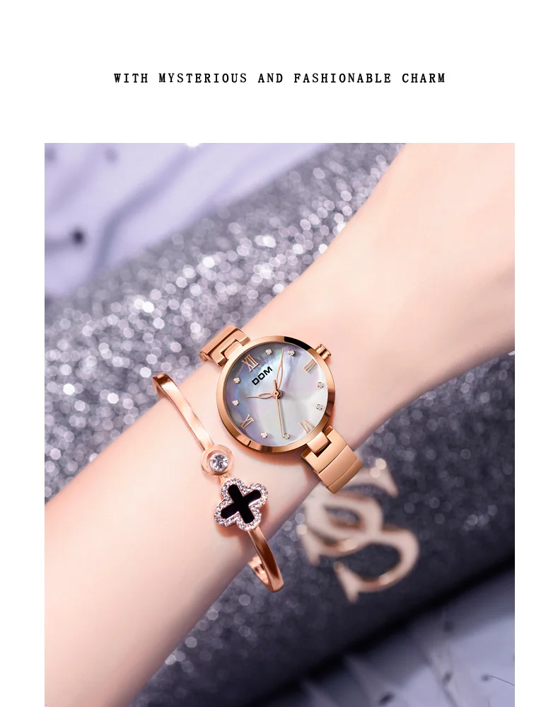 Fashion Women Watches Best Sell Star Sky Dial Clock Luxury Rose Gold Women's Bracelet Quartz Wrist Watches New G-1267G-7M