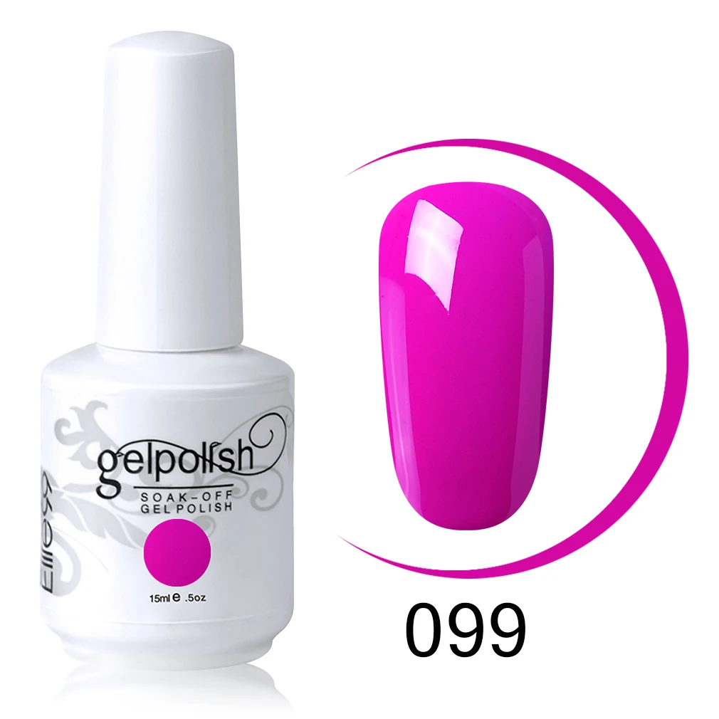 Elite99 15 мл пурпурный цвет серии Гель-лак для нейл-арта замочить от длительного УФ-гель для ногтей лак для ногтей для DIY маникюра - Цвет: 099